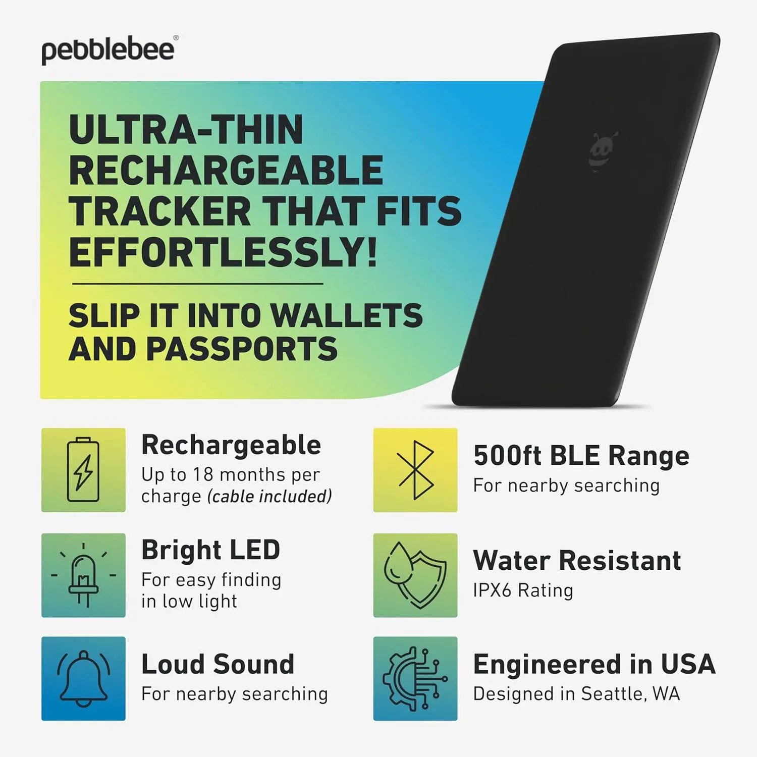 Pebblebee Universal Card - Smart Tracker - Micflip